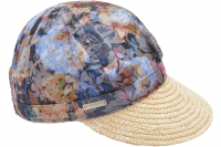 Sapca din paie Wheat braid cap with colorful fabric head - Seeberger
